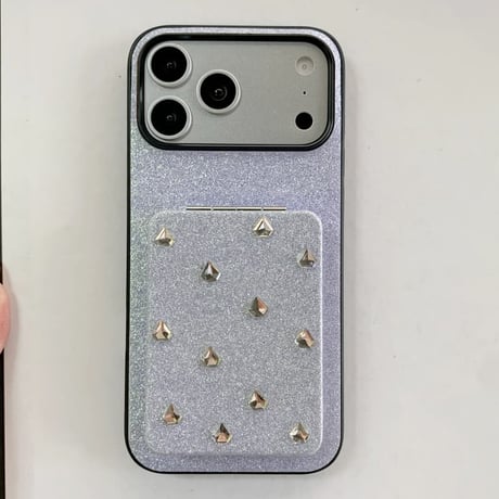 CUTECASE ダブルミラースタンド付 iPhone17Pro/17ケース ダイヤとラメいり iPhone16Promax/15pro/14ケース キラキラ感 高品質CM6356