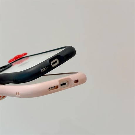CUTECASE 猫の耳 iPhone15/15proケース リボンデコ iphone14promax/13pro/12カバー 可愛い 黄ばまないCM4301