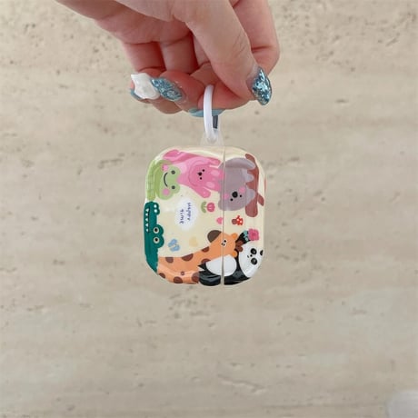 CUTECASE 動物柄 Airpodspro2/pro1ケース うねうね Airpods3/2カバー 可愛い ギフトにおすすめCM4465