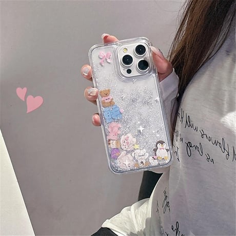 CUTECASE動く動物 iPhone15/15pro/15plusケース 液体 iPhone14/13pro/12ケース 面白い ギフトに最適M4536