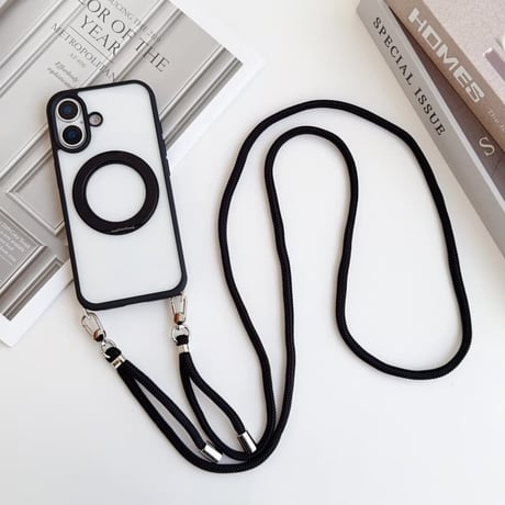 CUTECASEショルダーストラップ付 iPhone17ProMax/17ケース MagSafe対応 360度回転スタンドiPhone17Proカバー 耐衝撃 高品質 CM5709