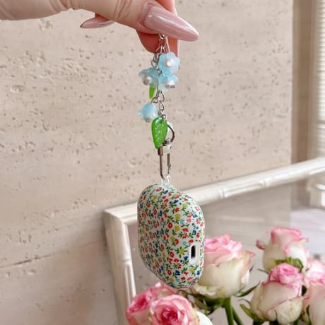 CUTECASE 草花柄 Airpods Pro3ケース 可愛い Airpods4/3ケース キーホルダー付き AirpodsPro2/Pro1カバー 女子力高い CM5785