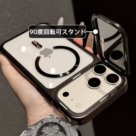 CUTECASE カメラカバースタンド一体 iPhone17Pro/17ProMaxケース MagSafe対応 iPhone17カバー 高透明黄ばまない メタル CM6048