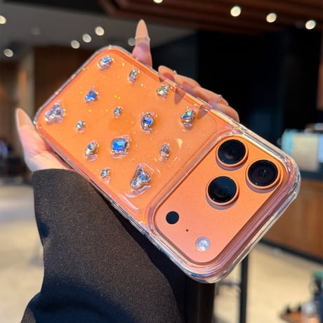 CUTECASE ダイヤデコ iPhone17Pro/17ケース クリア iPhone17ProMax/16Pro/15カバー オシャレ シック　艶感 女子力高い CM5963