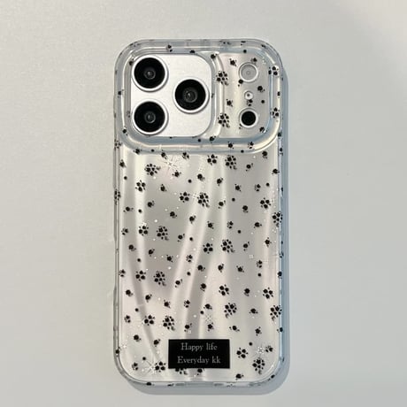 CUTECASE黒色花柄 iPhone17Pro/17ケース おしゃれキラキラ感 iPhone16Pro/15ケース 存在感あるCM6351
