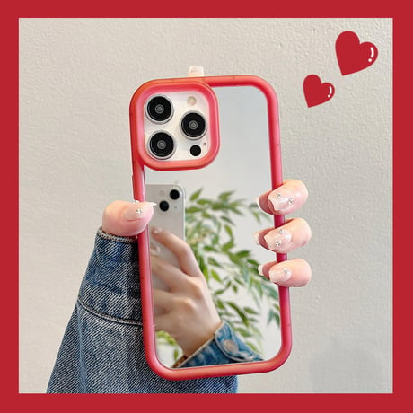 CUTECASE鏡付 iPhone15/15proケース キラキラ iPhone14pro/13/12カバー シンプル風 便利丈夫CM4057