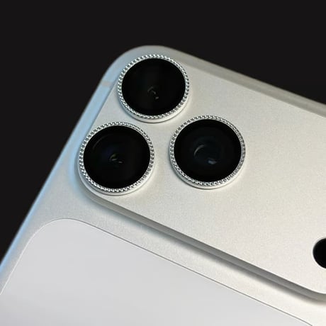 CUTECASE 高級感 カメラレンズカバー iPhon17ProMax/17Pro/17/Air シルバー 傷から保護 装着しやすい オシャレCM6044