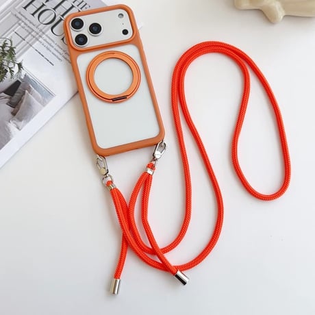 CUTECASEショルダーストラップ付 iPhone17ProMax/17ケース MagSafe対応 360度回転スタンドiPhone17Proカバー 耐衝撃 高品質 CM5709