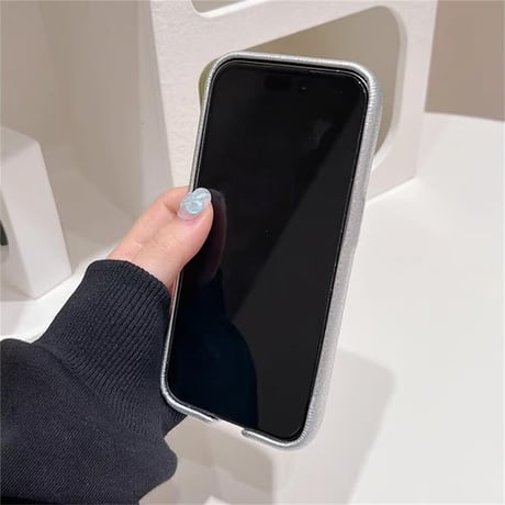 CUTECASEリボン iPhone15/15proケース レザー シルバー iPhone14pro/13pro/12ケース かわいい 高級感たっぷり CM4408