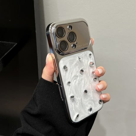 CUTECASE ダイヤデコミラーiPhone17Promaxケース おしゃれ iPhone16Pro/15Pro/14Pro/13ケース 丈夫 人気デザインCM6463