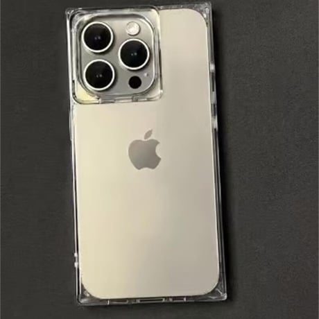 CUTECASEスクエア iPhone16/16proケース 高透明 iPhone15promax/14/13カバー 艶感 シンプル 四角 CM5353