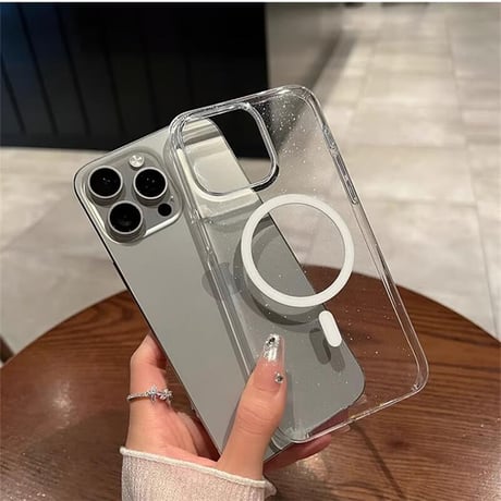 CUTECASE高品質キラキラクリアMagSafe iPhone16Pro/16ケース 黄ばまない iPhone15pro/14pro/13proケース ラメ入り 軽量薄型 高級感CM4664