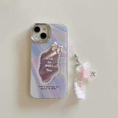 CUTECASE不規則な鏡人気の要素 うねうね 鏡付 iPhone15/15Proケース キラキラグリッター iPhone14/13Pro/12ケース きれい 便利 丈夫 C6020