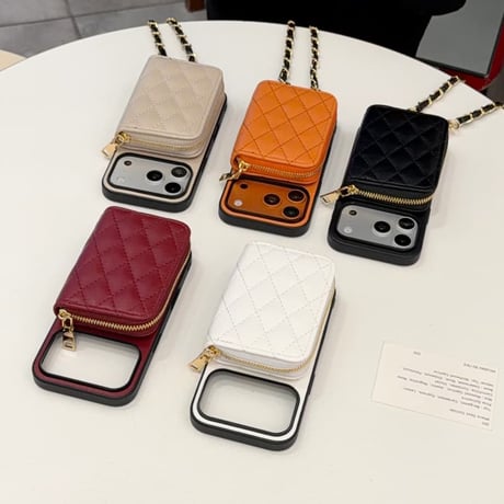 CUTECASE カード収納 iPhone17Pro/17ProMaxケース 肩掛けショルダーストラップ付 iPhone17/16pro/15ケース 高級感 レザー製 CM5877