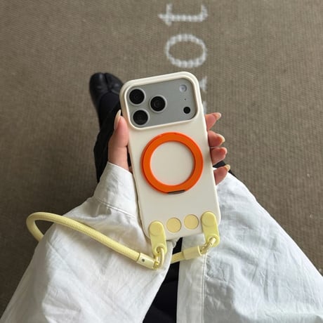 CUTECASE ストラップ付 iPhone17Promaxケース MagSafeリングスタンド アイフォン17Pro/16Promax/15proMax/15カバー シリコン製 多機能 CM6516
