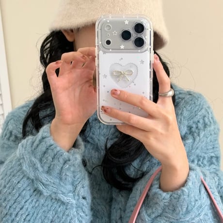 CUTECASE ジュエリーリボン iPhone17/17Proケース 花型カメラカバー iPhone17Promax/16Pro/15カバー ガールズに人気 CM5957