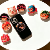 CUTECASE 猫ちゃん マグネット式 スマホリング 磁石グリップスタンド 便利 かわいい ギフトに最適 CM6340