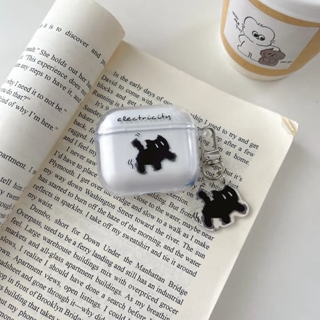 CUTECASE猫柄 Airpods Pro3ケース キーホルダー付 Airpods4/3ケース AirpodsPro2/Pro1カバー クリアケース 可愛すぎ CM5847
