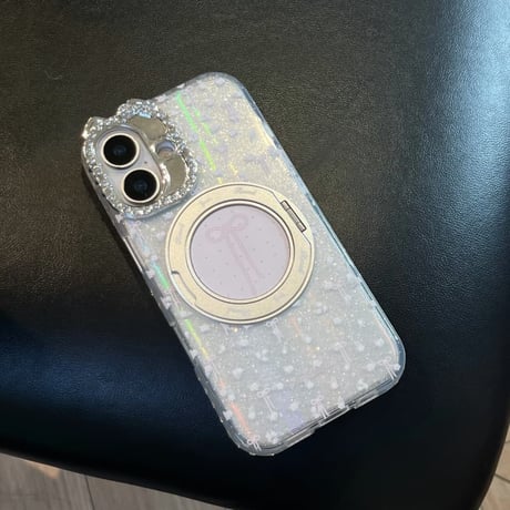 CUTECASE 360度回転可リング iPhone17Pro/17ケース ジュエリーライン iPhone17ProMax/16Pro/15カバー 花柄とリボン柄 多機能便利CM6078