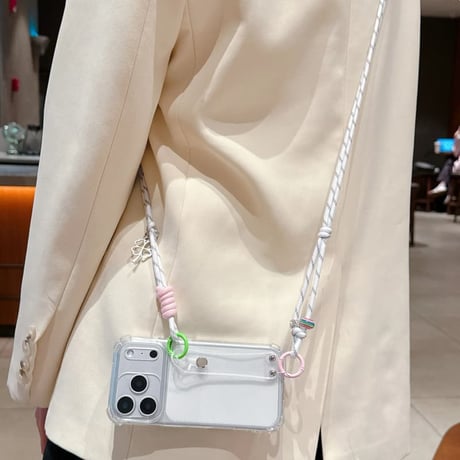 CUTECASEショルダーストラップ付 iPhone17Pro/17ケース ラメ入り透明 ベルト付 iPhoneAir/17promax/16カバー スタンド 多機能便利 CM5750
