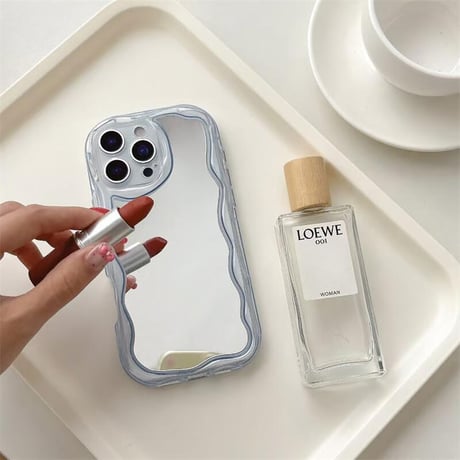 CUTECASE淡色 ミラー iPhone16/16Proケース パステルカラー iPhone15promax/14/13カバー うねうねライン CM5560