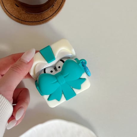 CUTECASE リボンギフトボックス AirPodsPro3ケース 可愛い Airpods4/3ケース AirpodsPro2/Pro1カバー ギフトにおすすめ CM5909