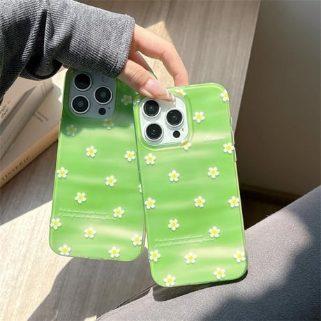 CUTECASE 韓国っぽい iPhone16pro/17ケース 花柄 iPhone15pro/14/13カバー 丈夫 可愛い 女子力高い CM5595