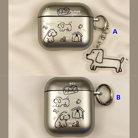 CUTECASE ワンちゃん Airpods Pro3ケース 指紋防止 Airpods4/3カバー pro2/pro1 キーホルダー付 プレゼントにおすすめCM6191