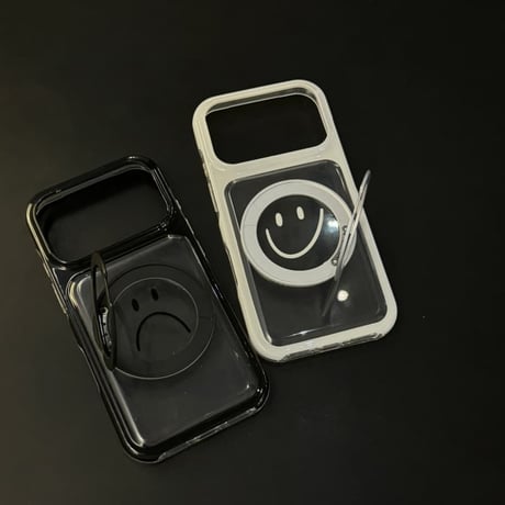 CUTECASEカップルペア iPhone17Pro/17promaxケース 絵文字 MagSafeリングスタンド iPhone17/16/15ケース 耐衝撃 高品質CM6542