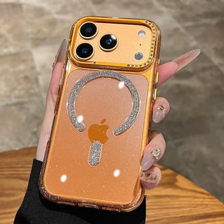 CUTECASEきらめくビジュー iPhone17Pro/17ケース MagSafe対応 iPhone17ProMax/16Pro/15ケース 大人ガーリー 上品 高級感たっぷり CM5862