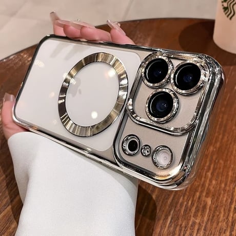 CUTECASE メタル iPhone17ProMax/17Proケース MagSafe対応 クリア iPhone17/16Pro/15Proカバー カメラ保護 軽量 持ち運びやすいCM6171