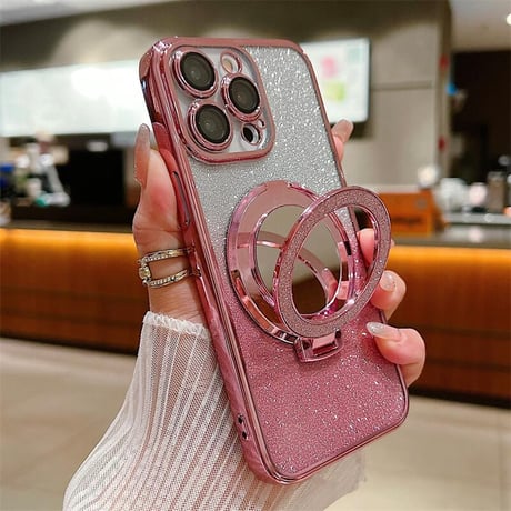 CUTECASE 鏡付Magsafeリング iPhone16/16promaxケース コスパ最強 スタンド iPhone15pro/14/13カバー お買い得 CM4168