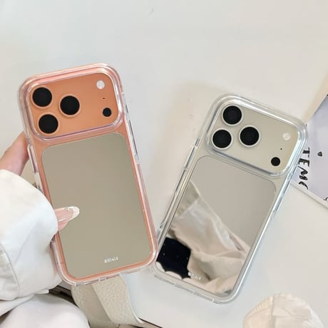 CUTECASE ミラーiPhone17Promaxケースシンプル風 iPhone17/16Pro/15ケース メイク直しに便利 夏に人気 CM6346