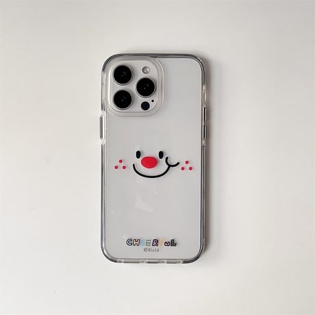 CUTECASE笑顔 iPhone15/15proケース 黄ばまないクリア iPhone14/13pro/12ケース かわいいCM4559