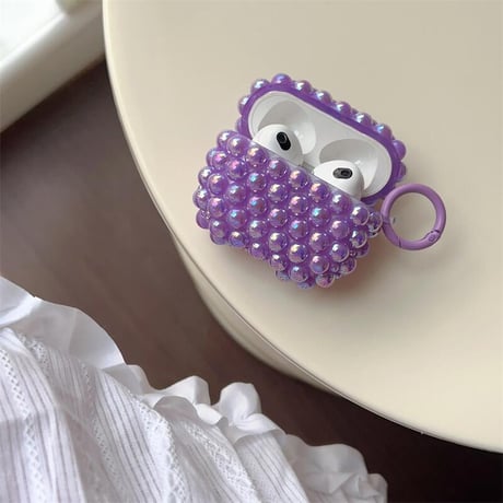 CUTECASEパール Airpods第四世代ケース キラキラ AirpodsPro2ケース airpods3カバー 大人可愛い ギフトにおすすめ リング付CM5207