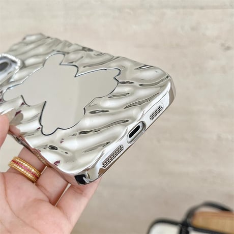 CUTECASE熊ミラー iPhone16pro/16カバー 艶感 iPhone15promax/14/13ケース ストーン シック おしゃれ CM5497