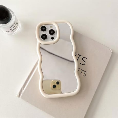 CUTECASE うねうねミラー iPhone16pro/15ケース 淡色系 iPhoneSE/14/13Promax/12/11カバー 使いやすい おしゃれCM5284