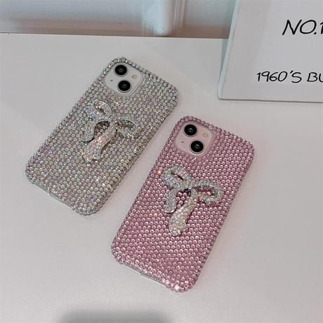 CUTECASEジュエリー iPhone15/15proケース 立体リボン iPhone14pro/13/12カバー 豪華 プレゼントにおすすめ CM4477