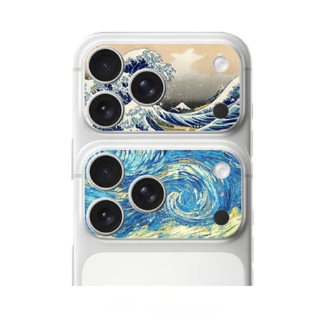 CUTECASE 2点セット カメラカバーフィルム iPhone17Pro iPhone17ProMax 波紋柄 犬と熊柄 猫柄 マット仕上げ 傷から保護 使いやすい CM6030
