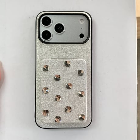 CUTECASE ダブルミラースタンド付 iPhone17Pro/17ケース ダイヤとラメいり iPhone16Promax/15pro/14ケース キラキラ感 高品質CM6356