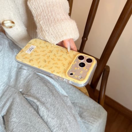 CUTECASE 黄色い花 iPhone17Pro/17ケース 春向け iPhone17ProMax/16Pro/15カバー 花柄カメラカバー かわいい CM6107
