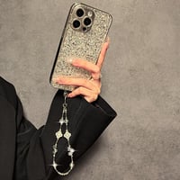CUTECASE 高級感 四葉のクローバー ストラップ キラキラクリスタル チャーム 女子力アップ オシャレ iphone、Google Pixe、AQUOS、Galaxyなど全種類対応 CM5799