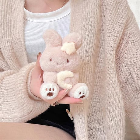 CUTECASE兎ぬいぐるみ Airpods 4ケース モフモフ Airpods3/Pro2ケース airpodsproカバー 柔らかい 可愛いギフトにおすすめ CM5142