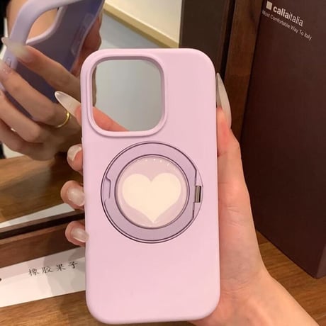 CUTECASEハート柄マグネットリング iPhone16pro/16ケース 高品質シリコン アイフォン15/14pro/13/promaxカバー 耐衝撃丈夫 ワイヤレス充電 スタンドCM4953