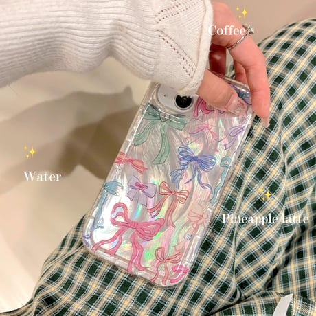 CUTECASEリボン柄 iPhone15/15promaxケース キラキラ iPhone14/13pro/12ケース かわいい 女子力UP CM4061