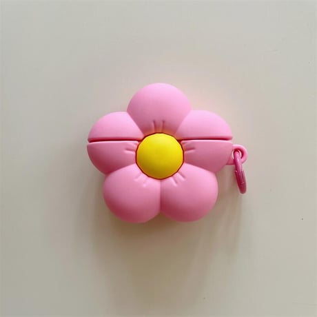 CUTECASE花 Airpods4ケース ギフトにおすすめ AirpodsPro2ケース airpods3/2ケース リング付 シリコン ピンクCM5510