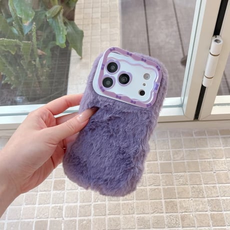 CUTECASE 毛糸iPhone17Promaxケースもこもこ カメラ保護カバースタンド付 iPhone17Pro/16/15promaxケース 冬コーデ 手さわりいい CM5816