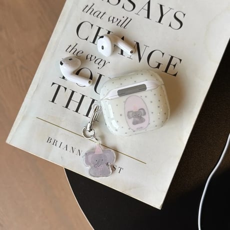 CUTECASE 象 Airpods Pro3ケース かわいい Airpods4/3カバー pro2/pro1 リング/キーホルダー ギフトにおすすめCM6327
