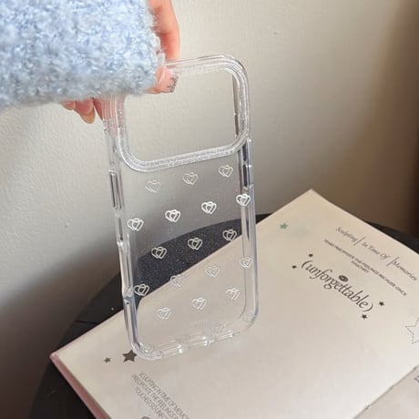 CUTECASE ダブルハートiPhone17Promaxケース キラキララメ iPhone17pro/16/15Proカバー パールストラップ 高級感CM5834