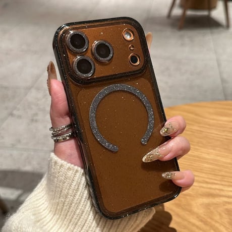 CUTECASE キラキラレンズカバー iPhone17/17プロケース MagSafe対応 ラメ iPhone17Promax/16Pro/15ケース クリアケース 耐衝撃頑丈CM6053